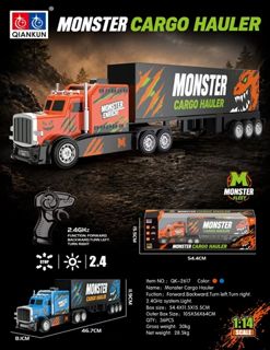 1/14 4-Channel RC Tractor-Trailer with Lights
