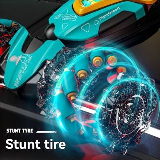 UNRESOLVED-1601225360358 Kids' RC Stunt Car with Music Light-Up Features 360 Degree S