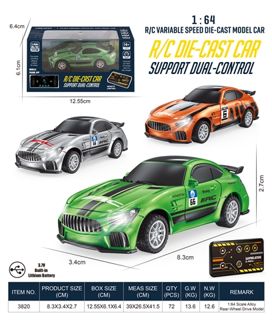 1:64 Alloy RWD RC Green Monster Truck