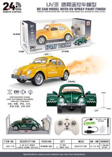 2.4GHz 7-Channel Beetle Taxi RC Car with Lights, Sound and Spray