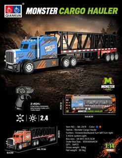 1/14 4-Channel RC Tractor-Trailer with Lights