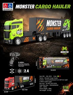 1/14 4-Channel RC Tractor-Trailer with Lights