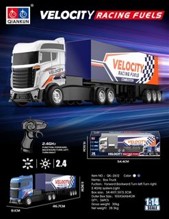 1/14 4-Channel RC Tractor-Trailer with Lights