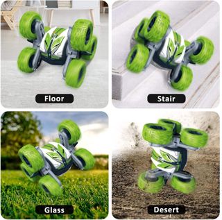 UNRESOLVED-1601159044384 Waterproof Stunt RC Drift Car Remote Control Double Sided Dr
