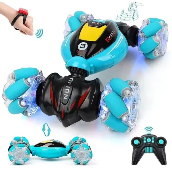 UNRESOLVED-1601239377683 Double-sided Stunt RC Car with Glow-in-the-Dark Wheels Outdo