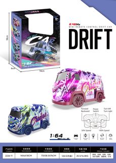 1:64 Mini Stunt Drift RC Graffiti Bus